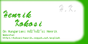 henrik kokosi business card